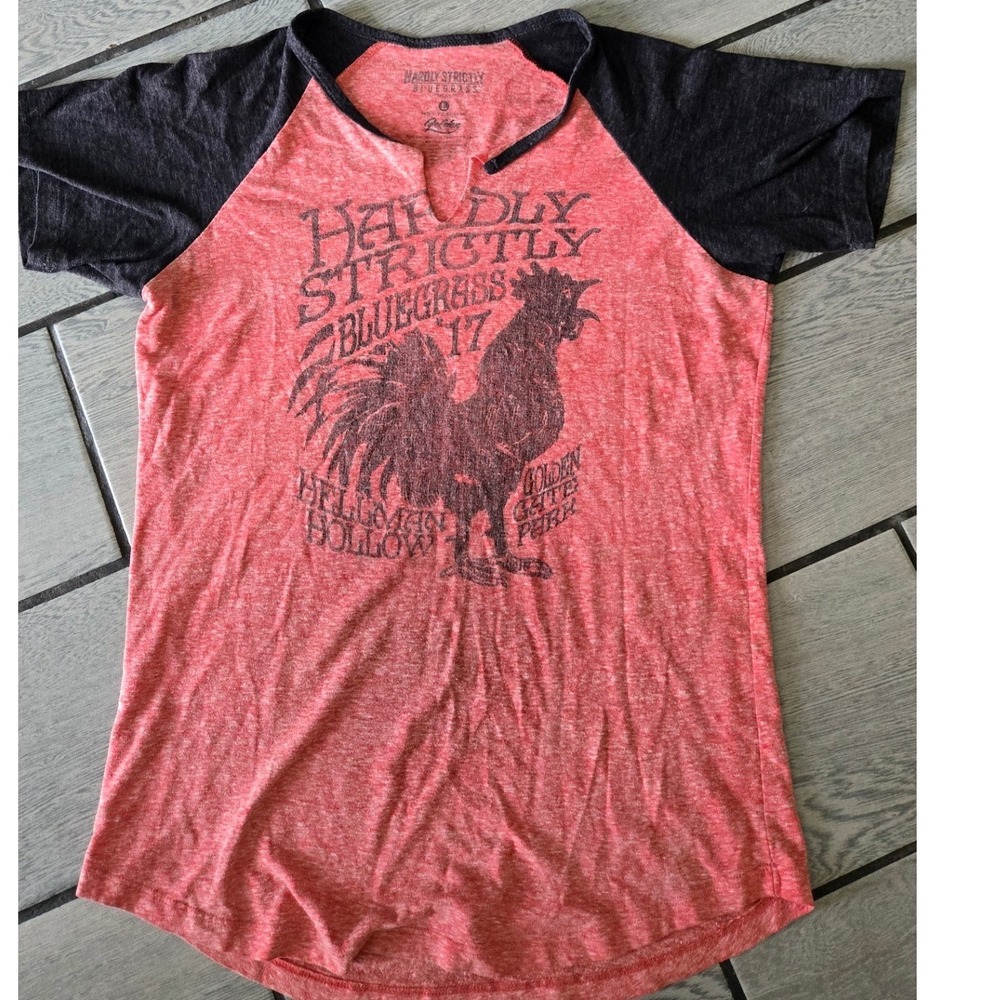 Hardly Strictly Bluegrass 2017 Festival Shirt Golden Goods Raglan Red Large